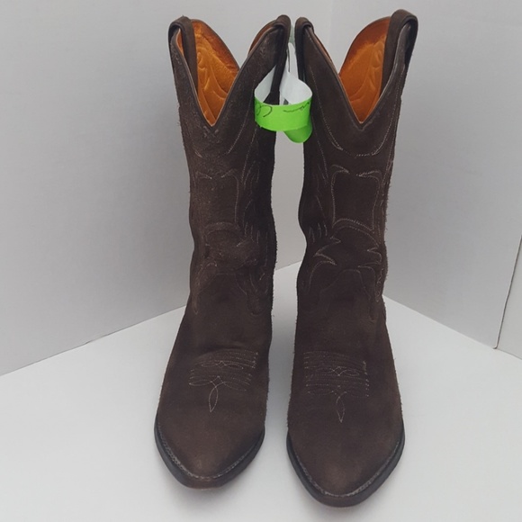 🛑SOLD🛑Frye brown suede western cowboy boots 8 - Picture 3 of 8